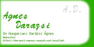 agnes darazsi business card