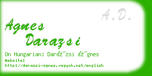 agnes darazsi business card
